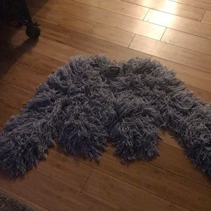 Grey shaggy sweater coat ( nasty gal brand)